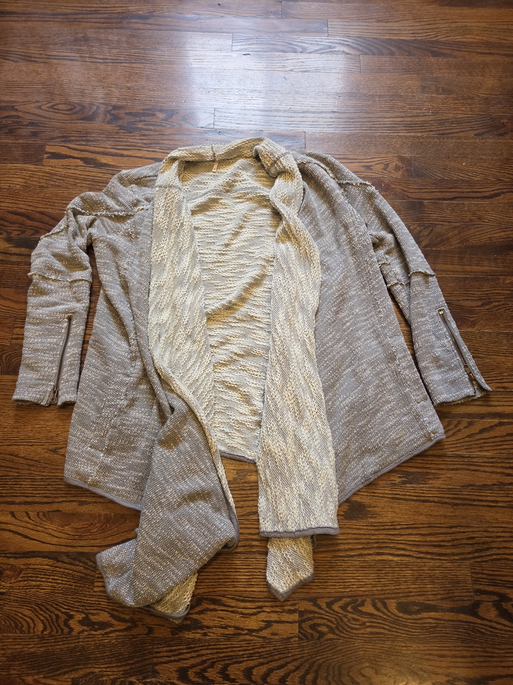 Free People "In The Loop" Asymmetric Waterfall Cardigan In XS